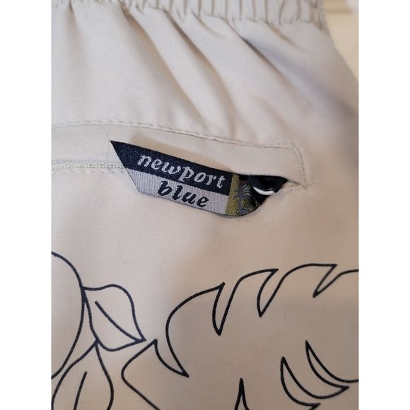 Newport Blue Lined Swin Trunks‎ Size Large Graphic Print Pockets Tan - Picture 4 of 8